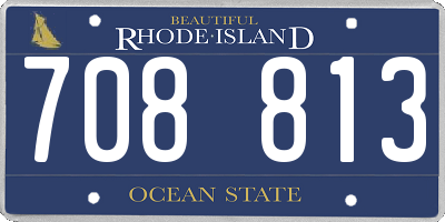 RI license plate 708813