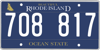 RI license plate 708817