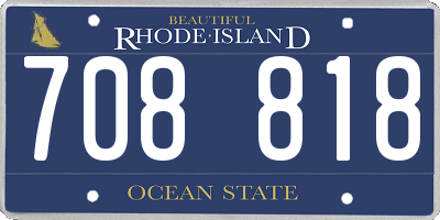 RI license plate 708818