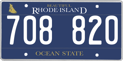 RI license plate 708820