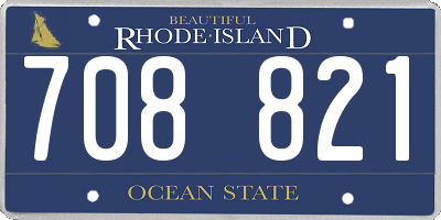 RI license plate 708821