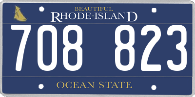 RI license plate 708823