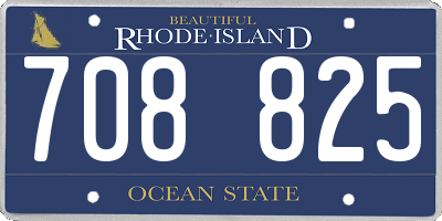 RI license plate 708825