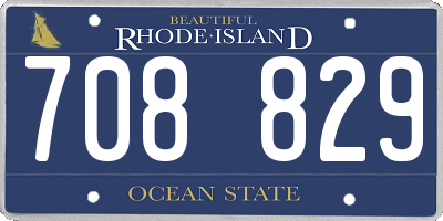 RI license plate 708829