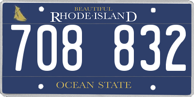 RI license plate 708832