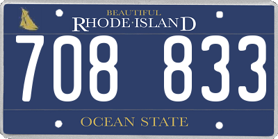 RI license plate 708833