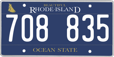 RI license plate 708835