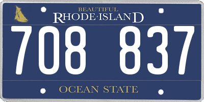 RI license plate 708837
