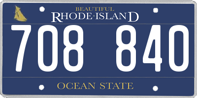 RI license plate 708840