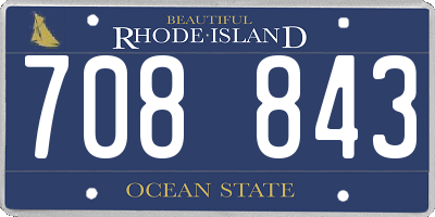 RI license plate 708843