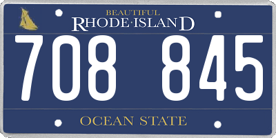 RI license plate 708845