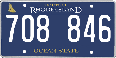 RI license plate 708846