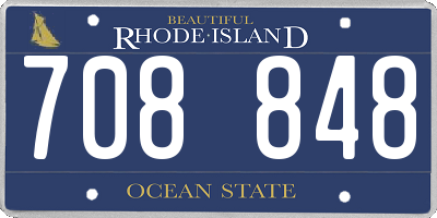 RI license plate 708848