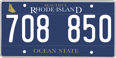 RI license plate 708850