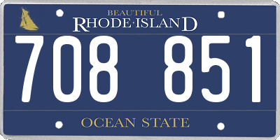 RI license plate 708851