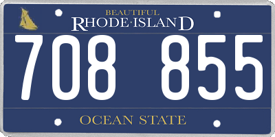 RI license plate 708855