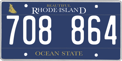 RI license plate 708864