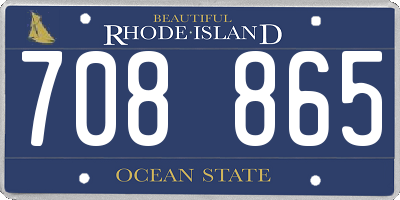 RI license plate 708865