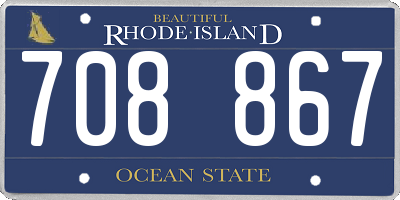 RI license plate 708867