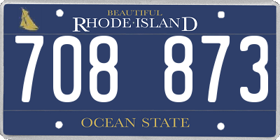RI license plate 708873