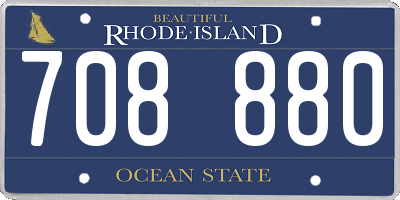 RI license plate 708880