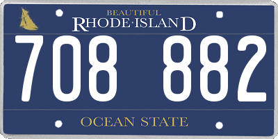 RI license plate 708882