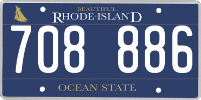 RI license plate 708886