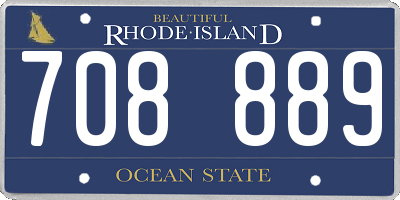 RI license plate 708889