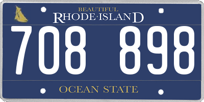RI license plate 708898