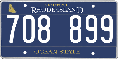 RI license plate 708899
