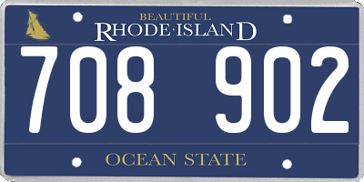 RI license plate 708902