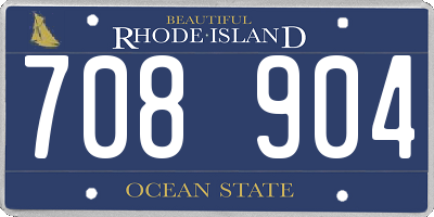 RI license plate 708904
