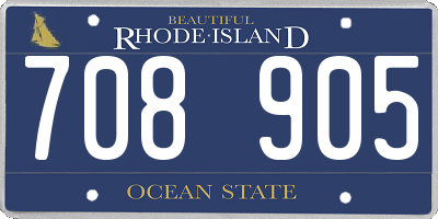 RI license plate 708905