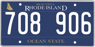 RI license plate 708906
