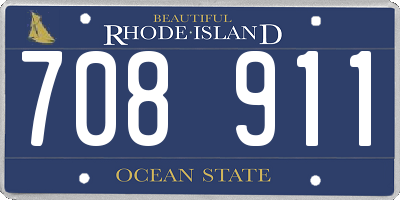 RI license plate 708911
