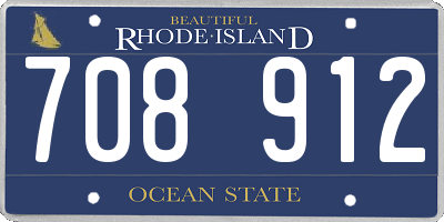 RI license plate 708912