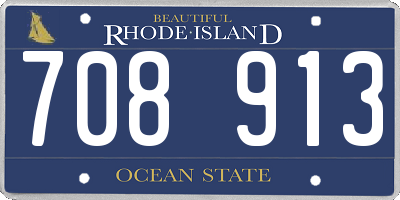 RI license plate 708913