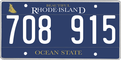 RI license plate 708915