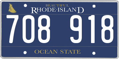 RI license plate 708918