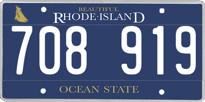 RI license plate 708919