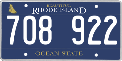 RI license plate 708922