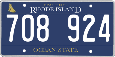 RI license plate 708924