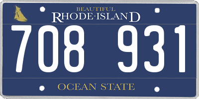RI license plate 708931