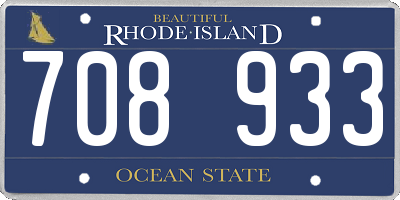 RI license plate 708933