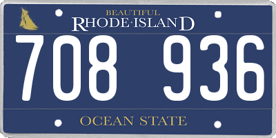 RI license plate 708936