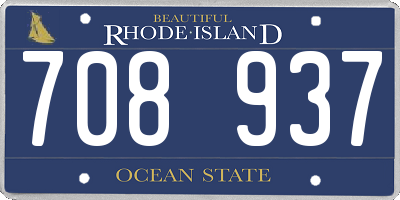 RI license plate 708937