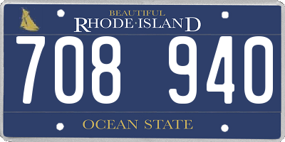 RI license plate 708940