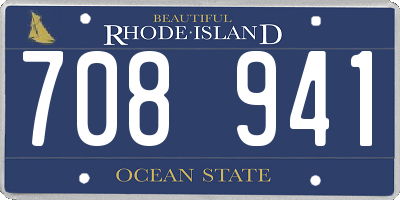 RI license plate 708941