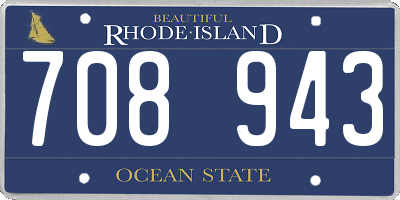 RI license plate 708943
