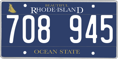 RI license plate 708945